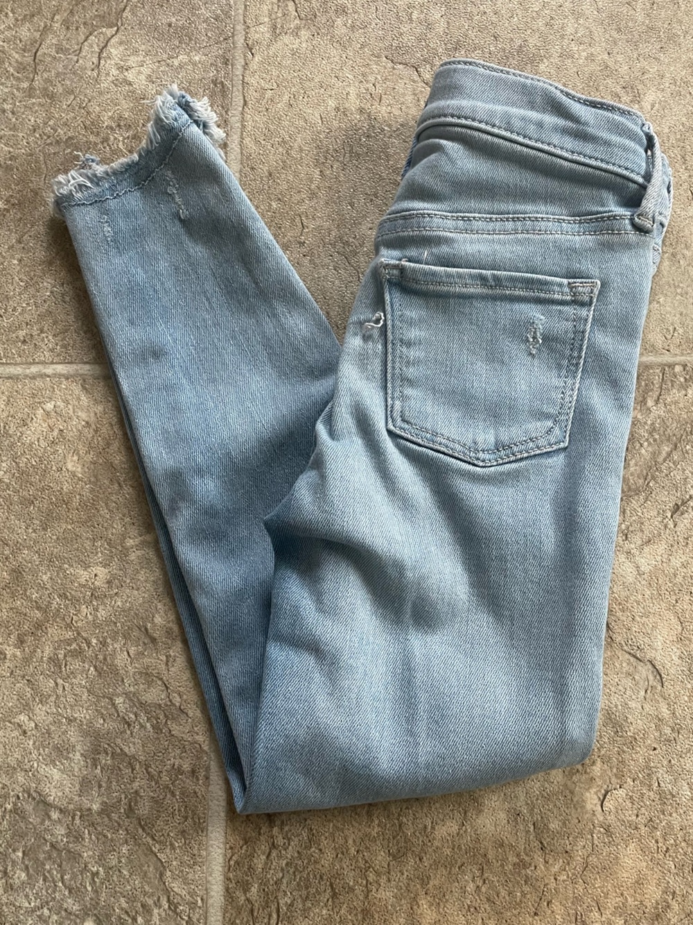Light Wash Old Navy Jeggings with Frayed Hem